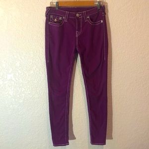 True Religion Vibrant Purple Skinny Jeans